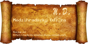 Medzihradszky Dóra névjegykártya