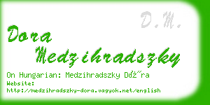 dora medzihradszky business card